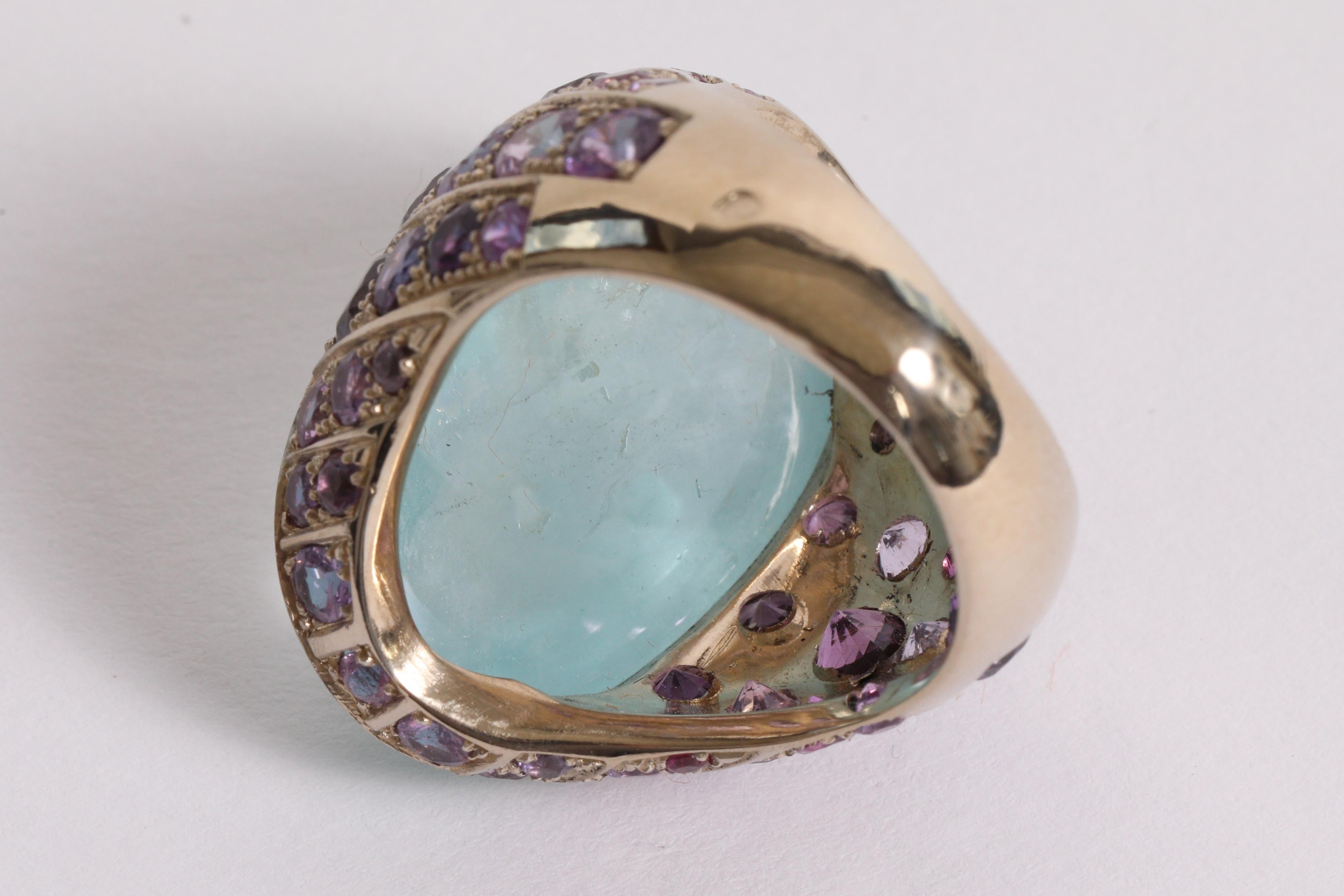 Aquamarine Cabochon Ring Created by Marion Jeantet 2