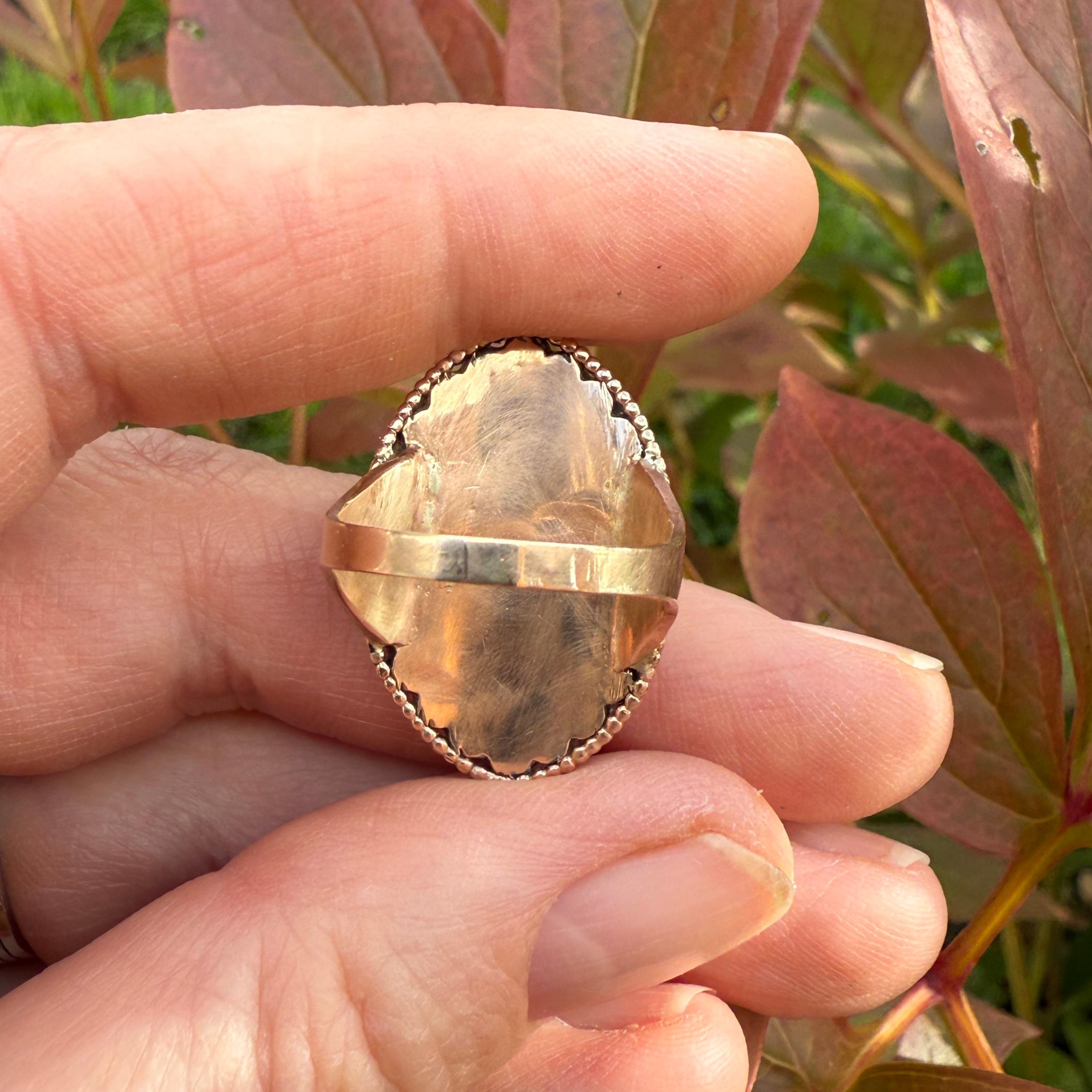 Bague d'aigue-marine en argent et en or. Portugais, fin du XVIIIe siècle. en vente 7