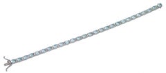 Aquamarine Colour Topazs, Diamonds, 18 Karat White Gold Bracelet