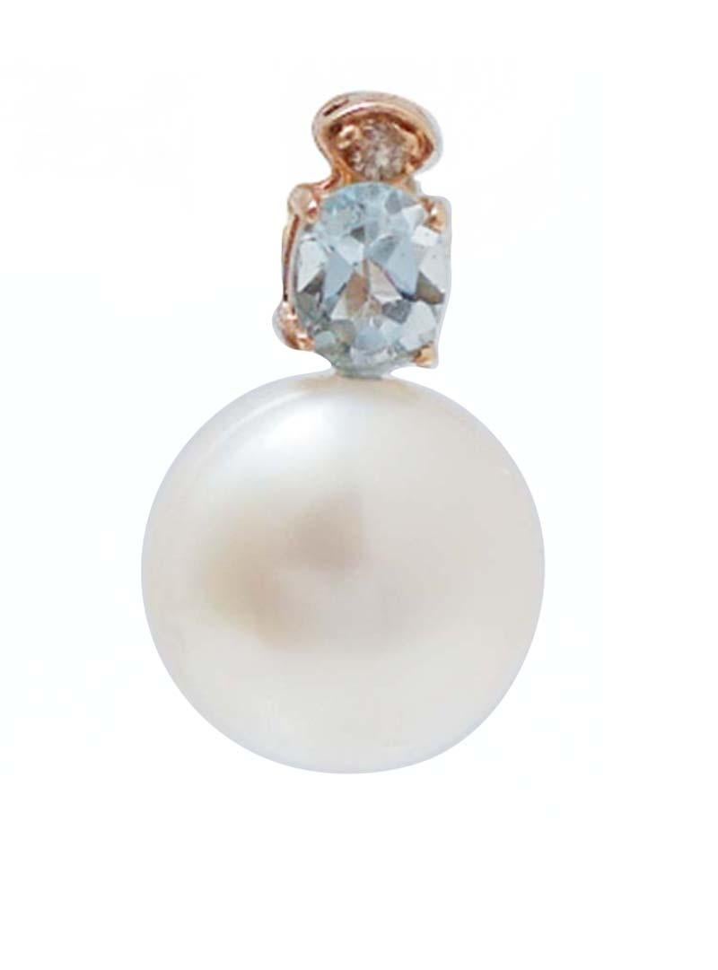 Amazing earrings in 14 kt rose gold structure mounted with a diamond and a topaz in the upper part; below, a white pearl.
Diamonds 0.04 ct
Topazs 0.92 ct
Pearls 3.40 gr - 10.5 mm
Total Weight 4.70 gr
RF +IUO

For any information, feel free to