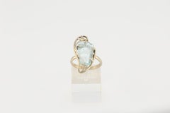 Aquamarine crystal ring