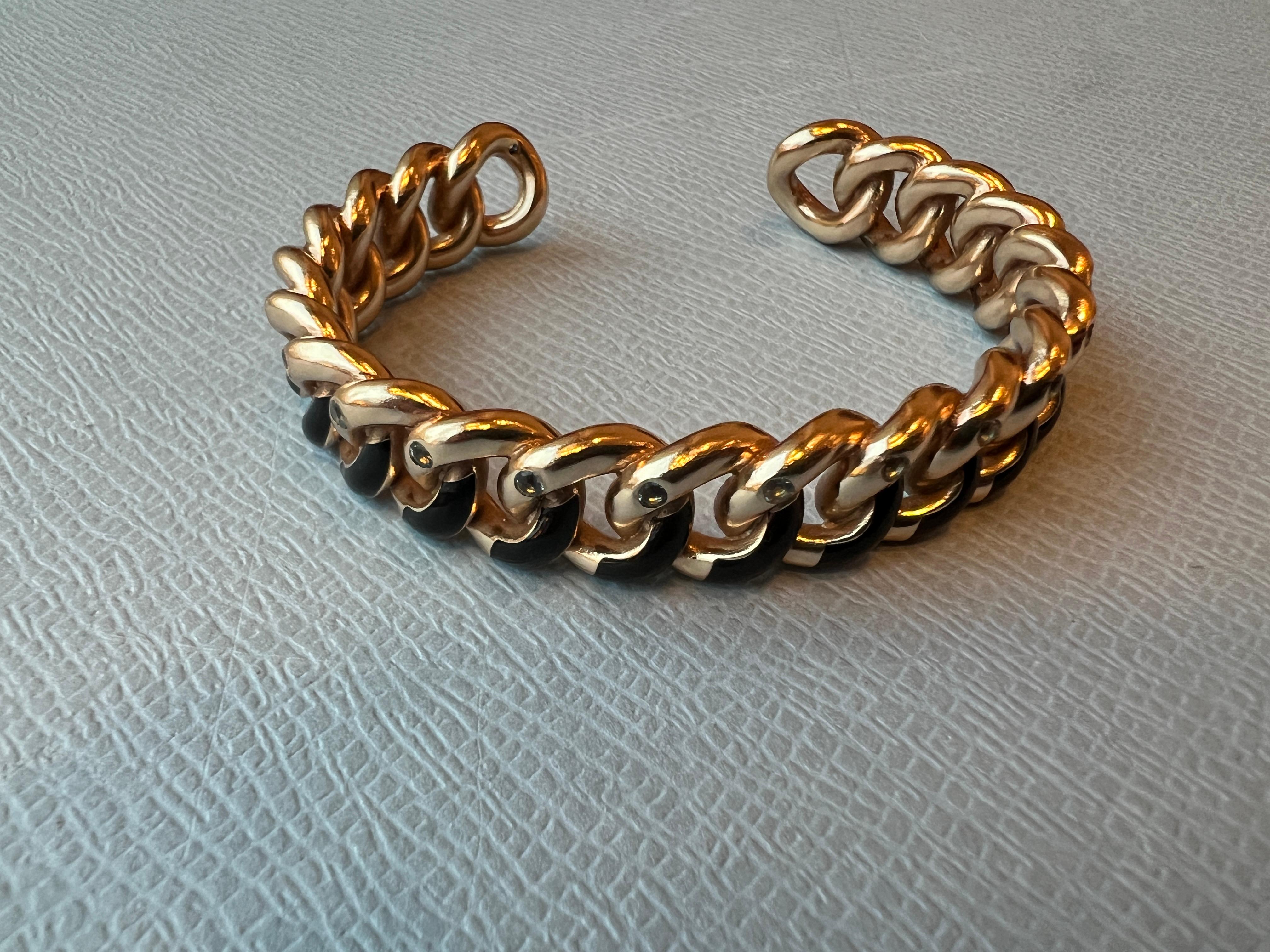 Bracciale con acquamarina in stile vittoriano con smalto nero In condizioni Nuovo in vendita a Los Angeles, CA