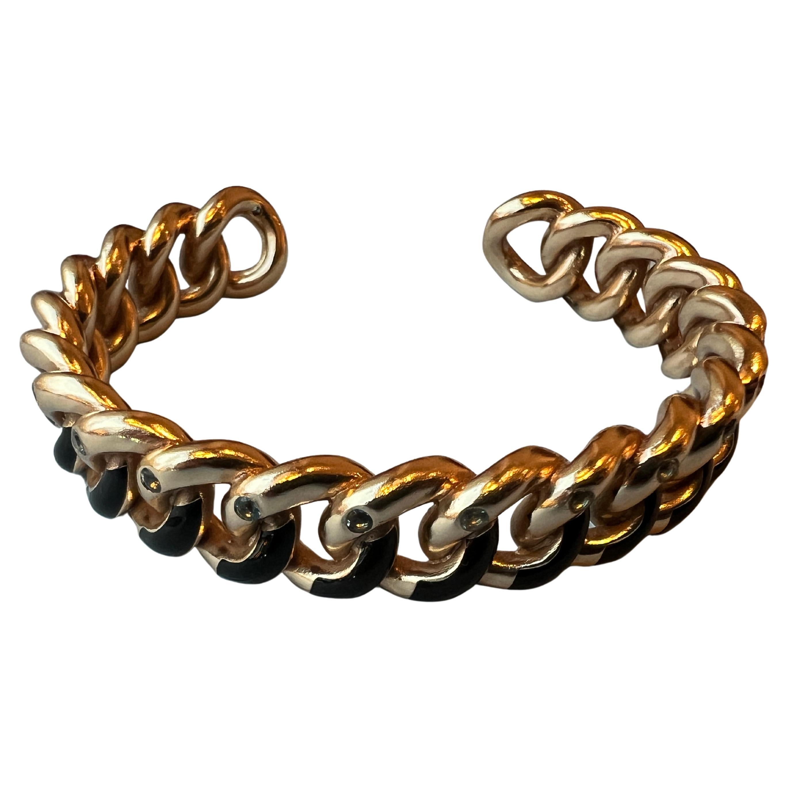 Aquamarine Cuff Chain Bracelet