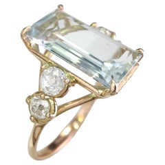 Aquamarin-Diamant-Ring aus 14 Karat Gelbgold - zertifizierte Edelsteine, perfekt Geschenk