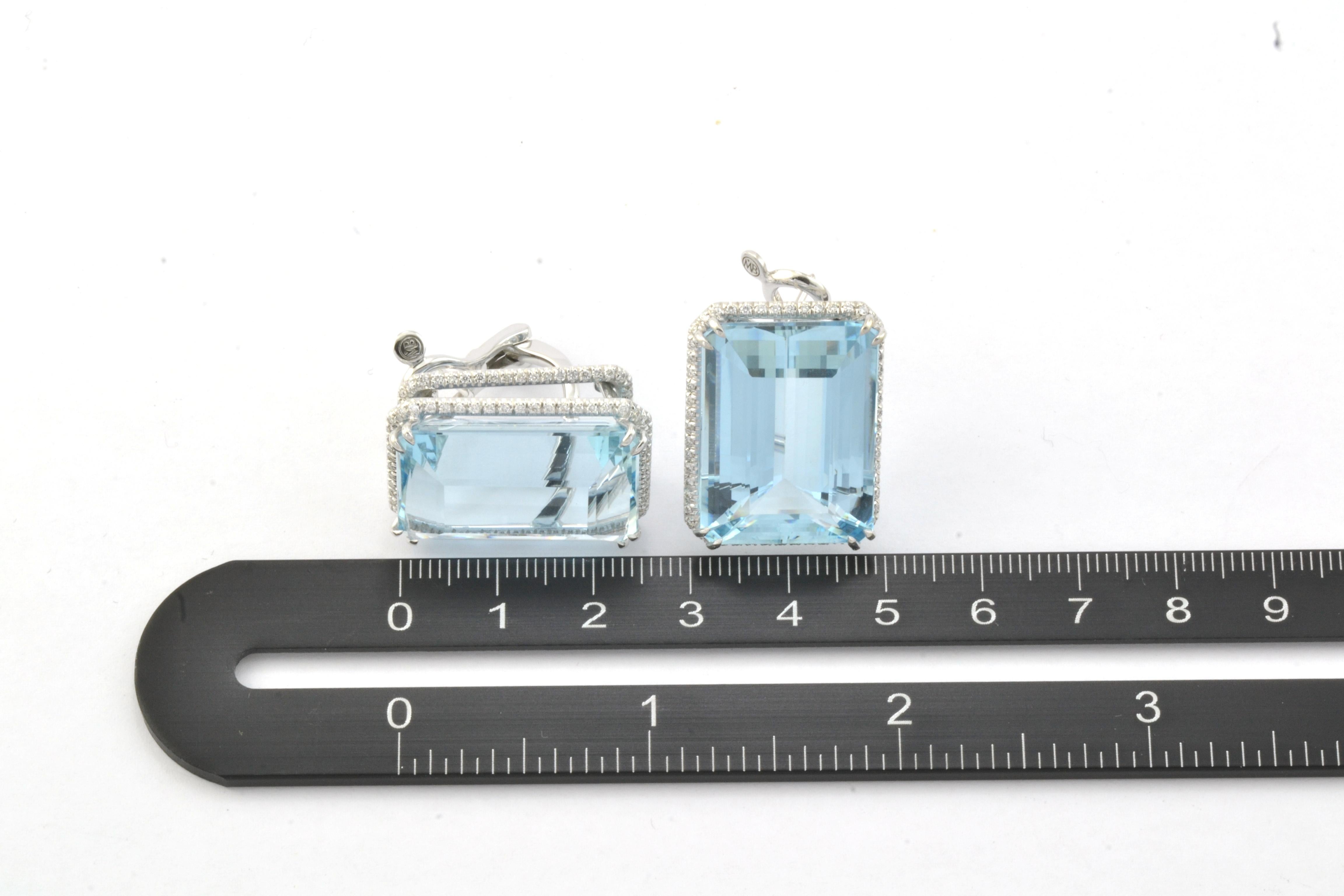 aquamarine clip on earrings