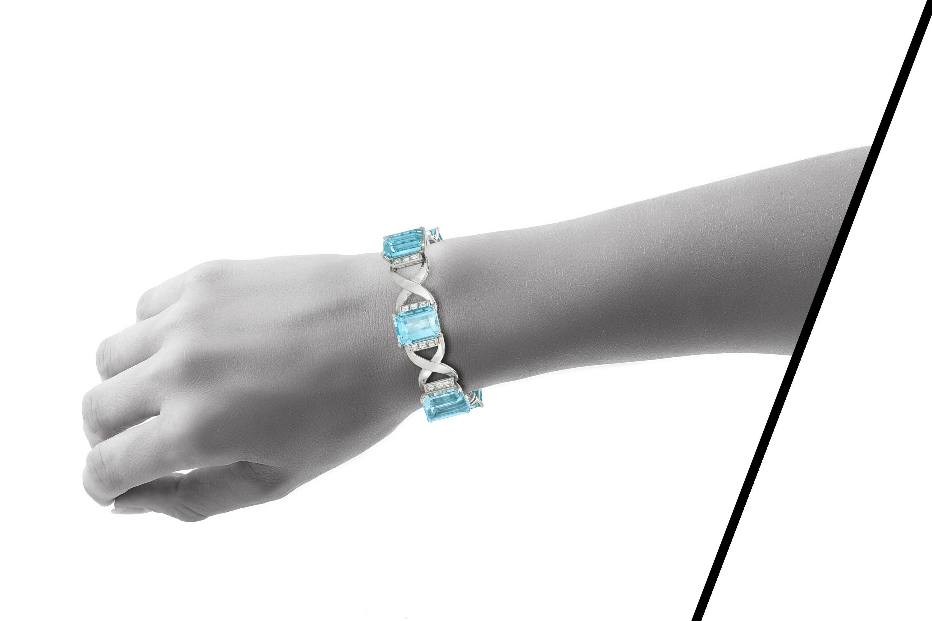 diamond and aquamarine bracelet