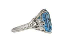 Aquamarine and Diamond Cocktail Ring, circa 1970