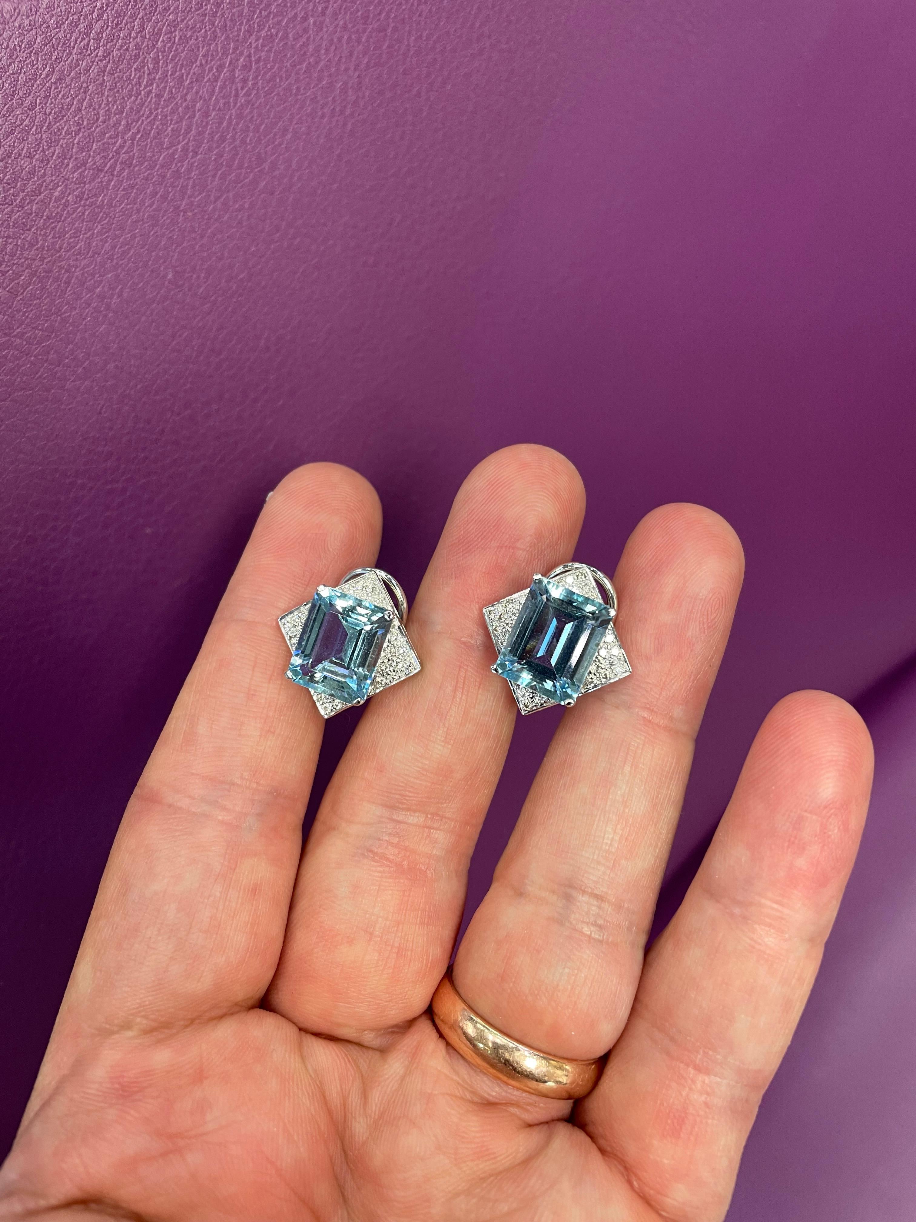 Women's Aquamarine & Diamond Earrings