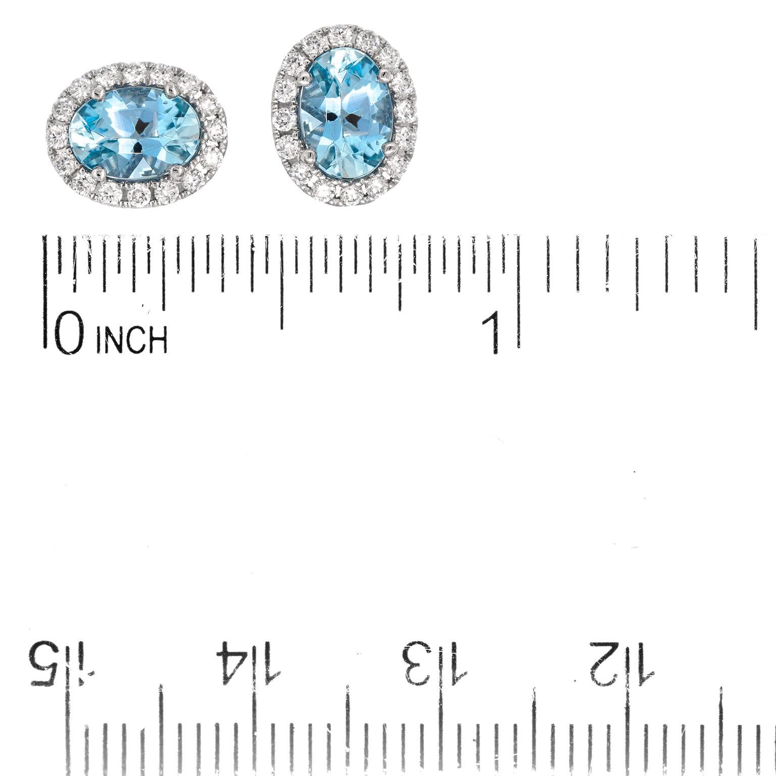 Aquamarine & Diamond Earrings For Sale 1