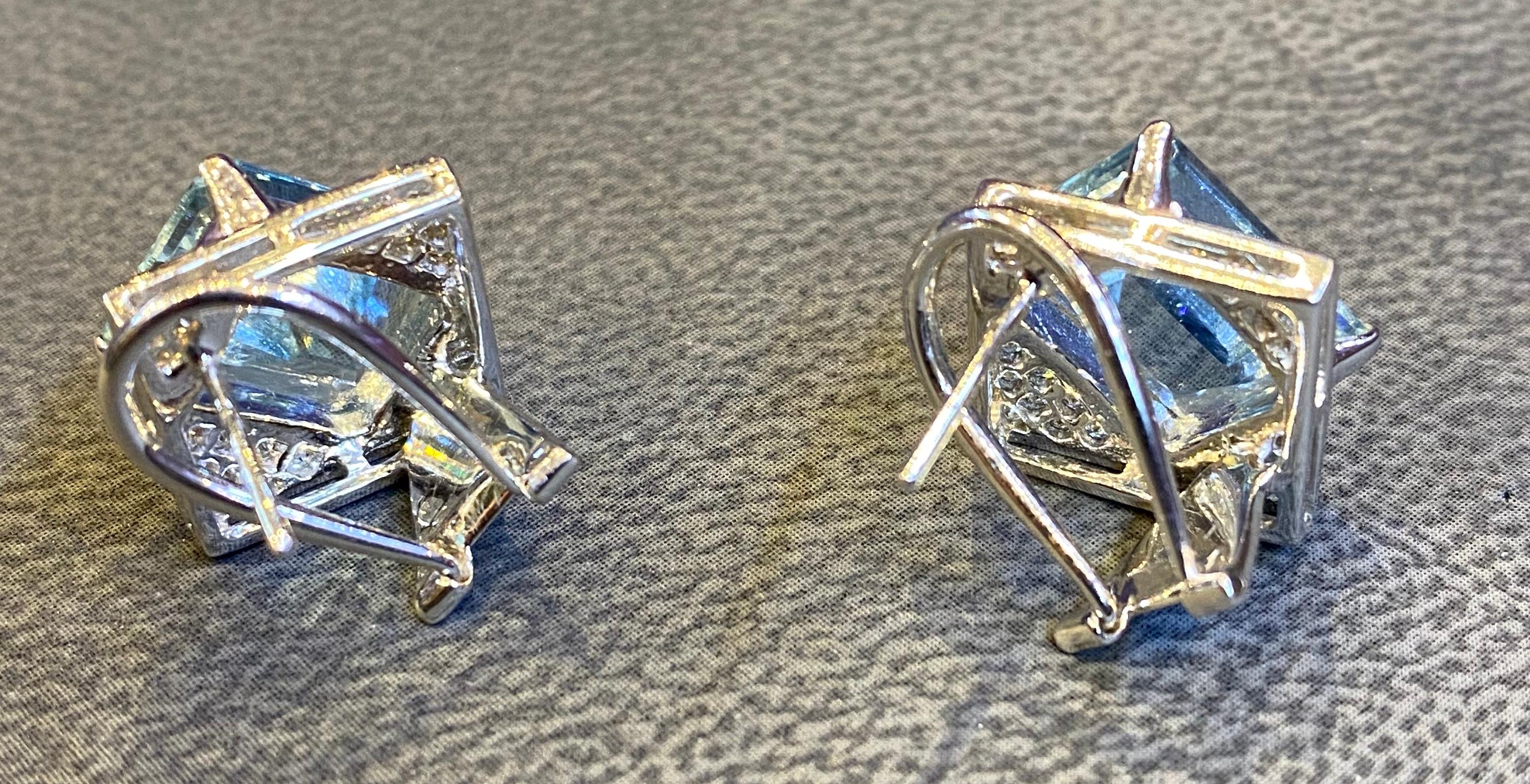 Aquamarine & Diamond Earrings 1