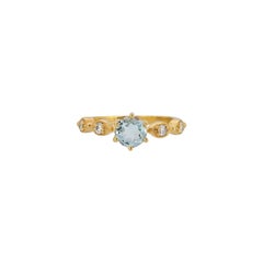 Aquamarine Diamond Floral Band