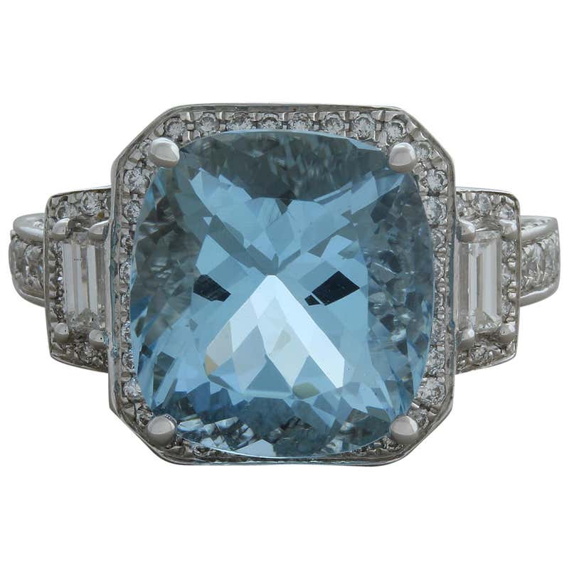 Large Dinner Rings Very Large Aquamarine Cocktail Ring at 1stDibs