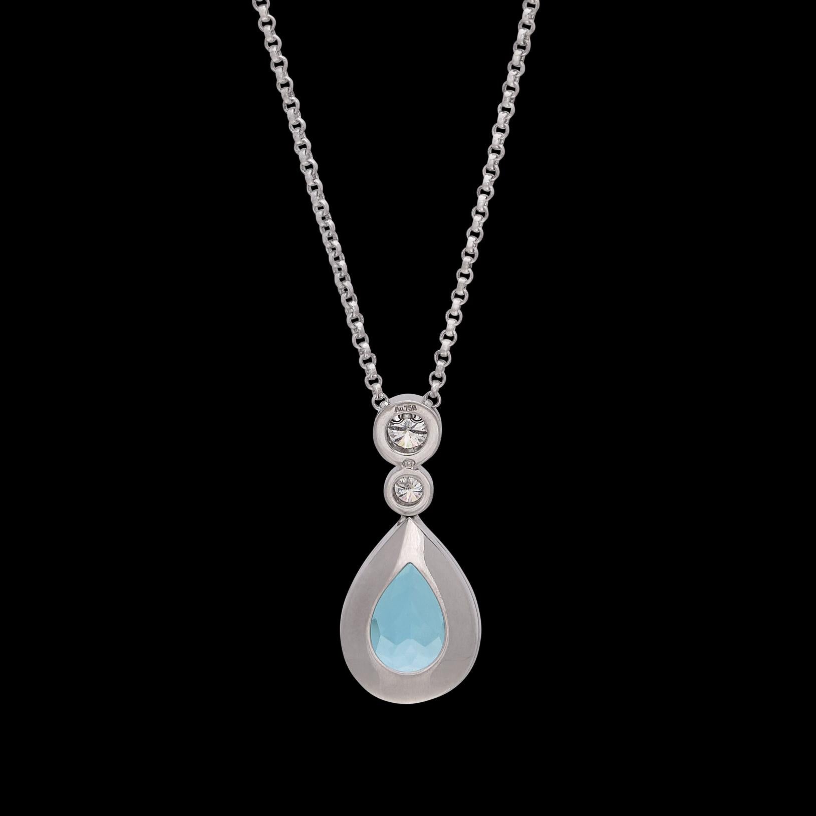 Women's Aquamarine & Diamond Necklace by Hans D. Krieger