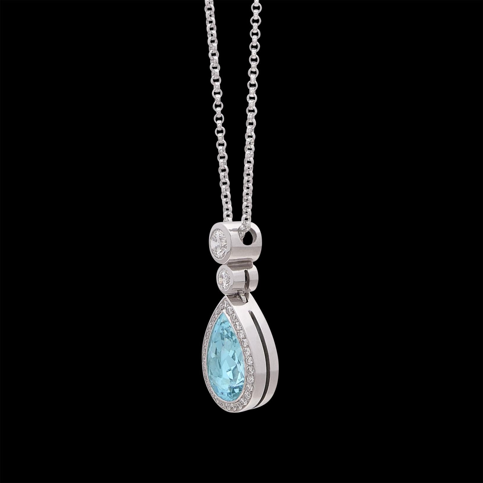 Aquamarine & Diamond Necklace by Hans D. Krieger 2