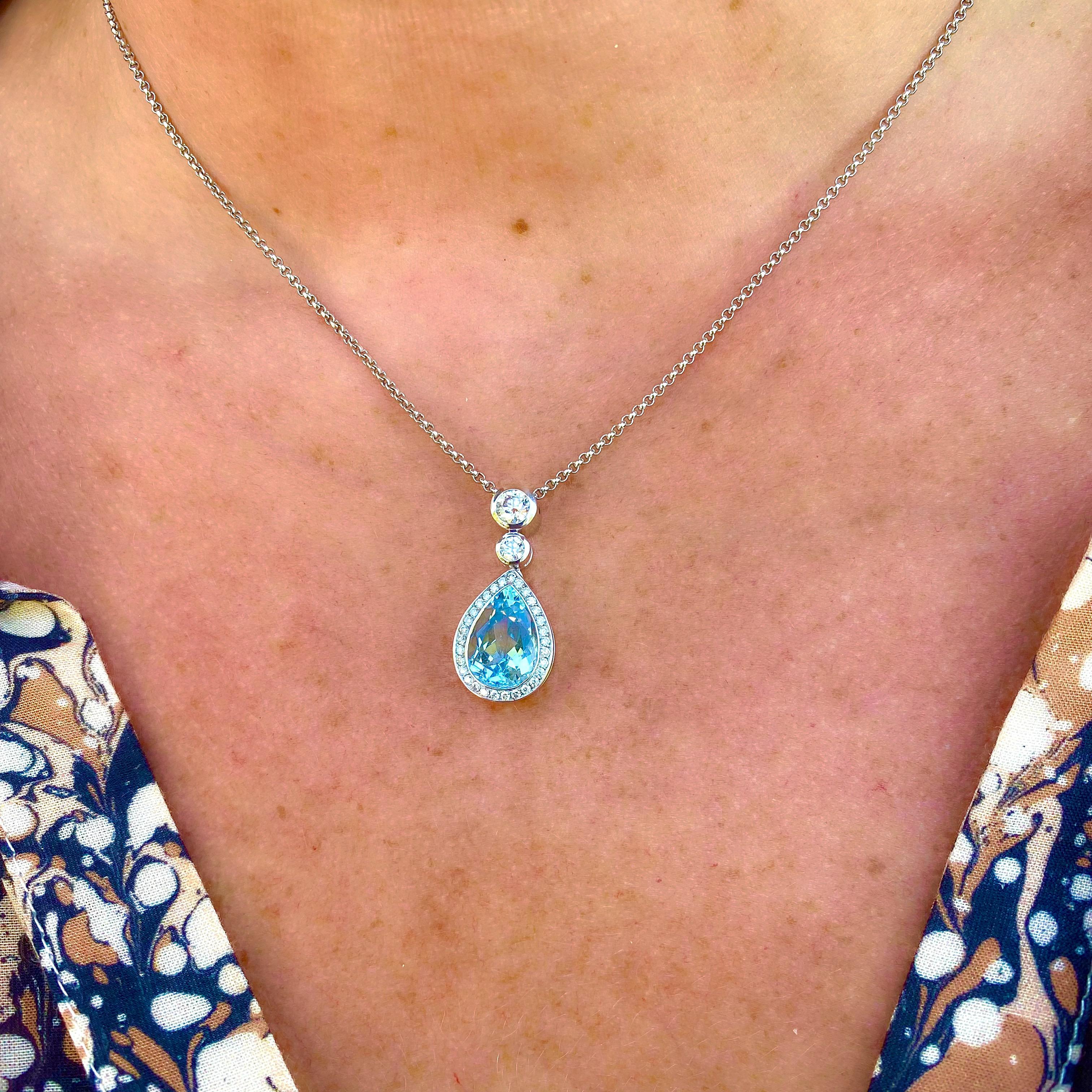 Aquamarine & Diamond Necklace by Hans D. Krieger 3