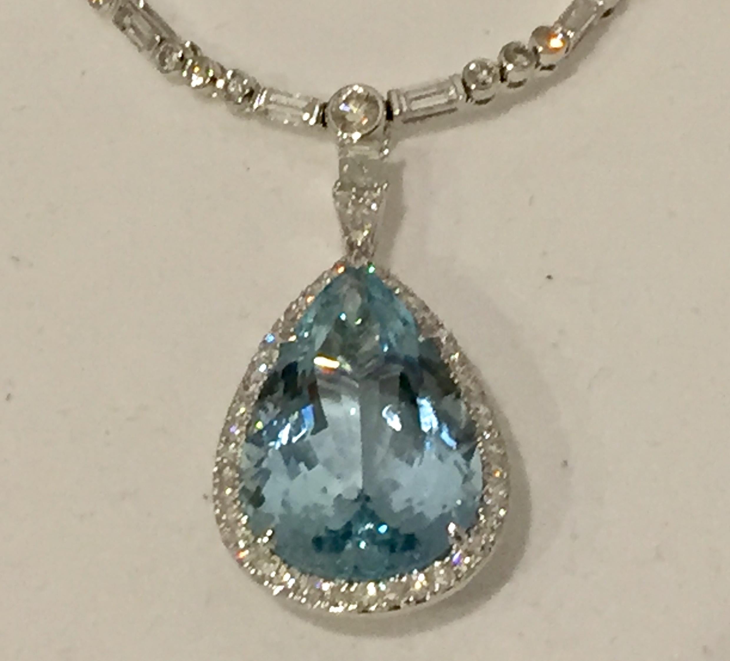 aquamarine and diamond necklace