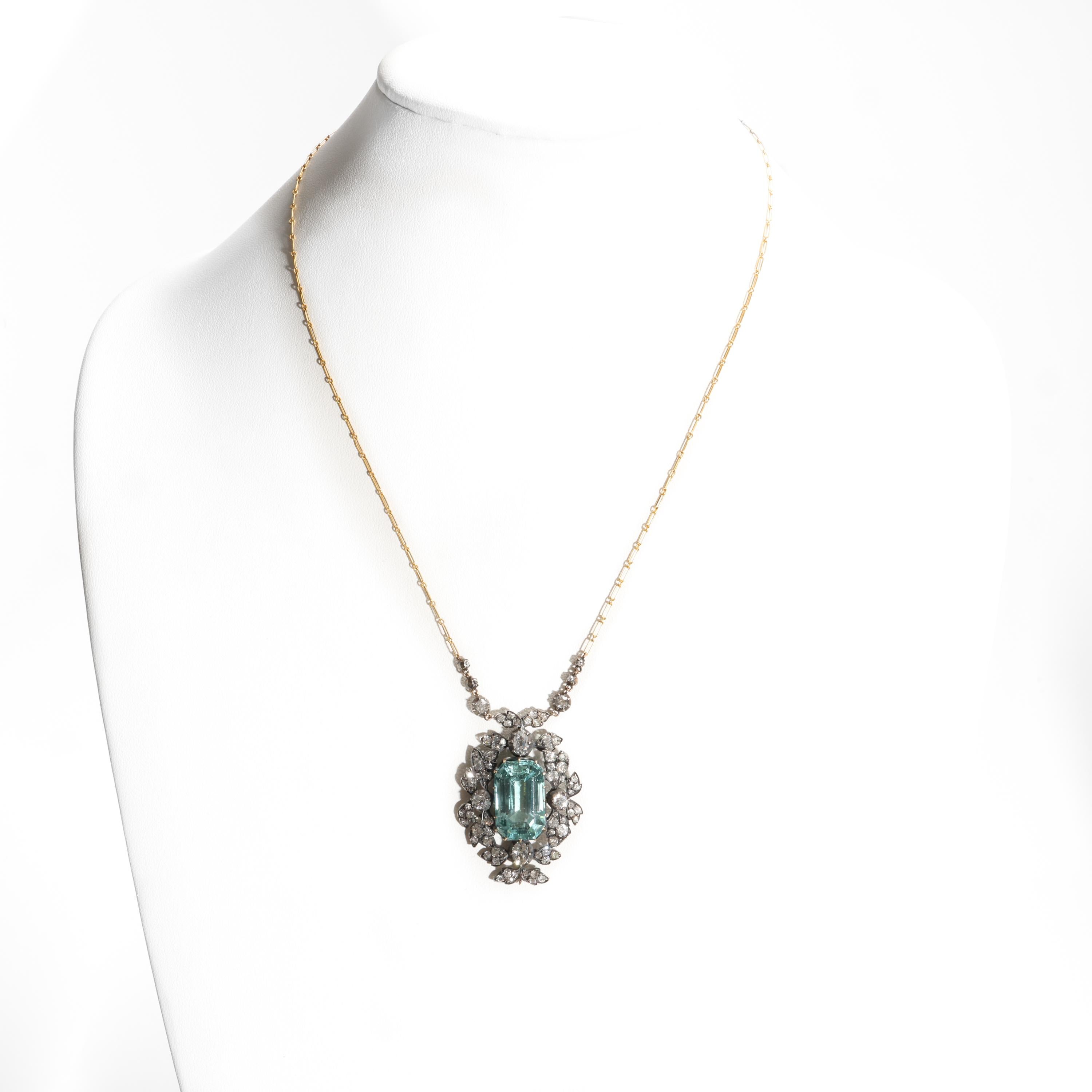 antique aquamarine pendant