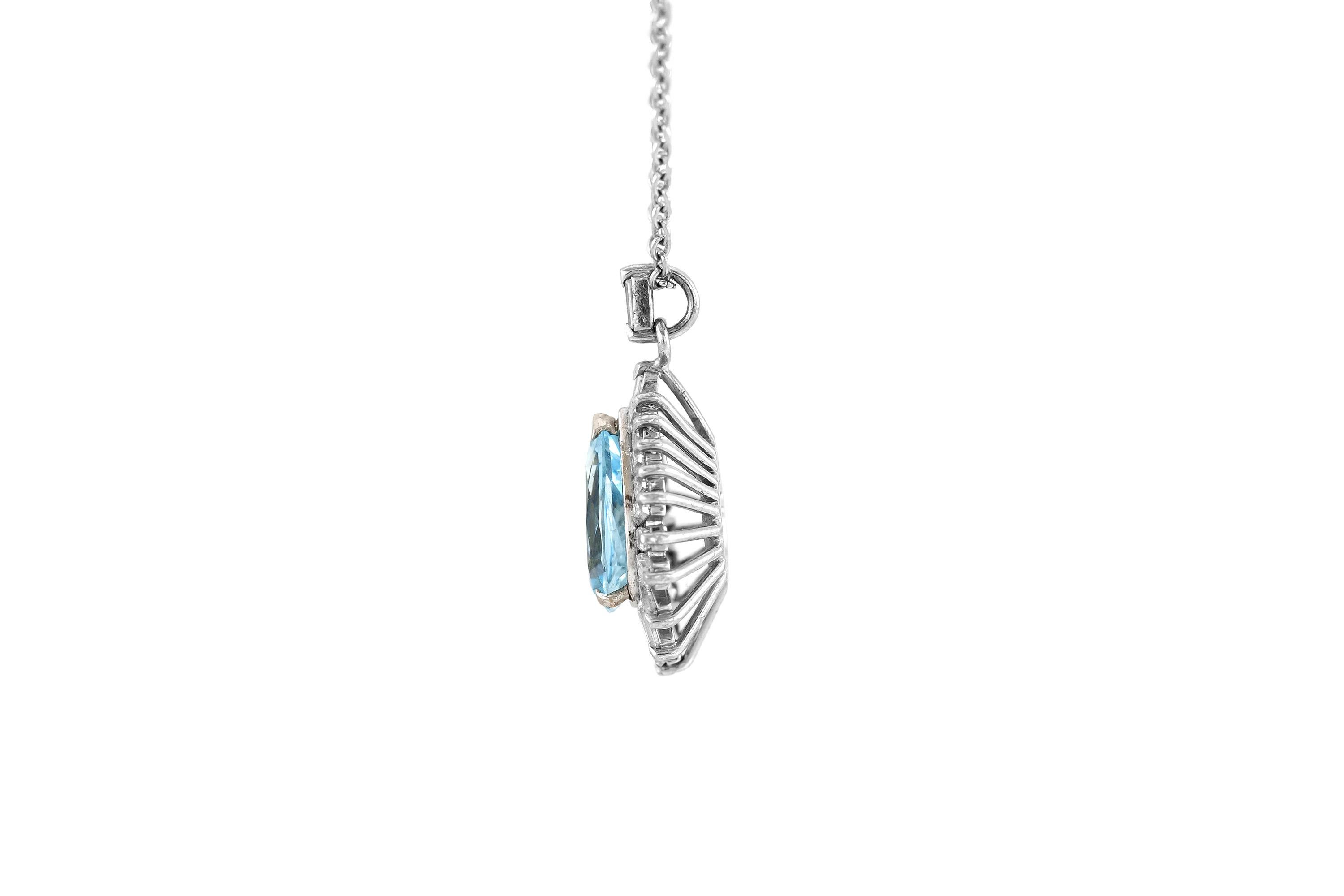 aquamarine and diamond pendants