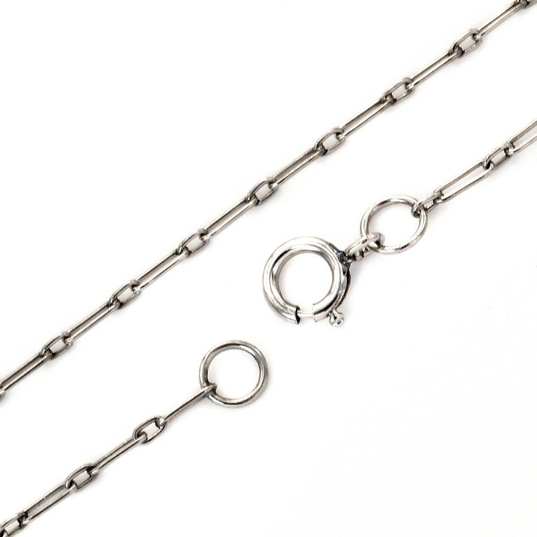 Aquamarine Diamond Pendant Sapphire 18k White Gold Drop Chain Necklace