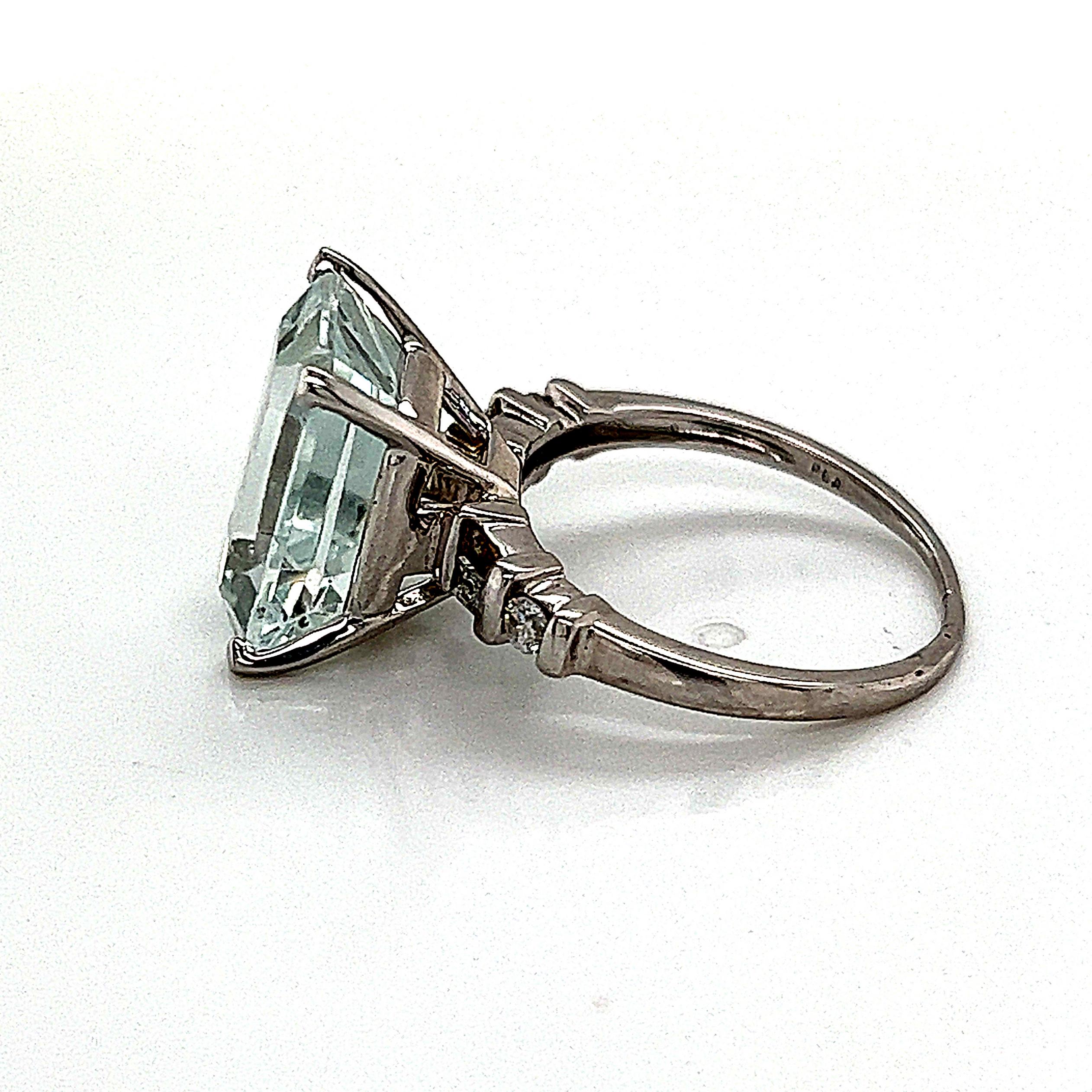 Aquamarine Diamond Ring 14k Gold, 6.85 TCW Certified 4
