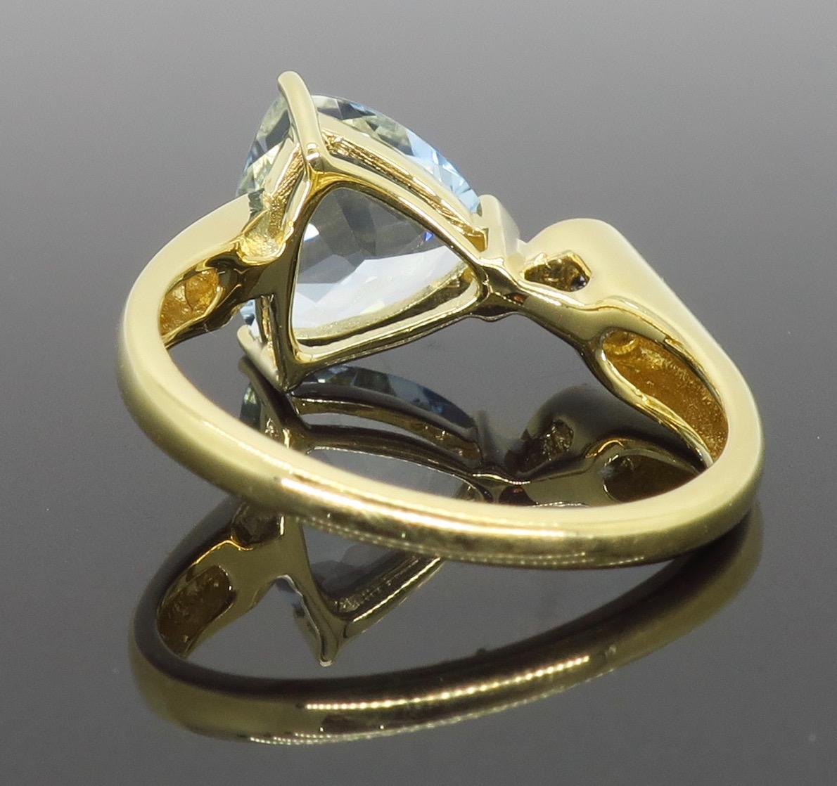 Aquamarine and Diamond Ring Cocktail Ring 1