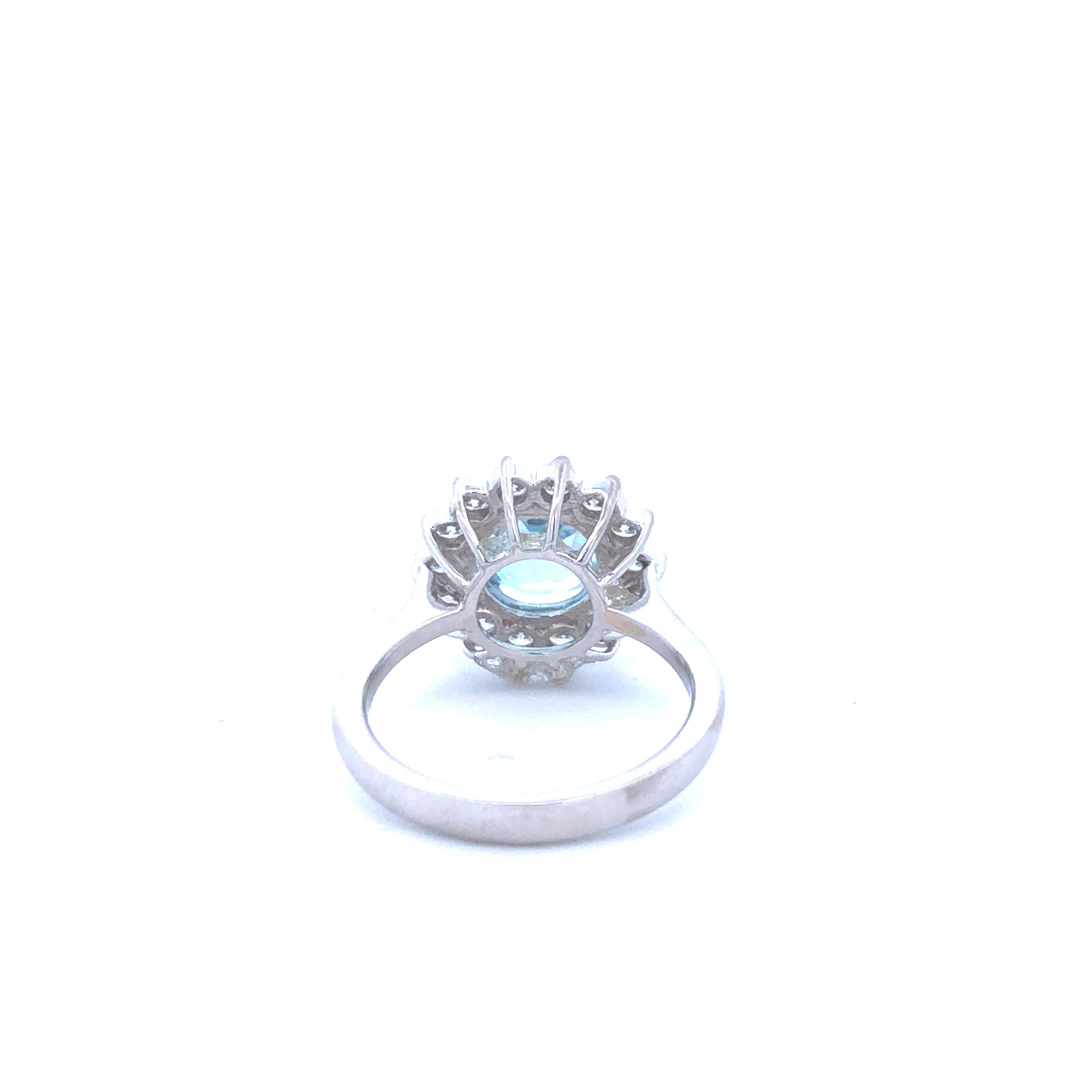 Aquamarin-Diamantring D.75ct AQ2,51ct 14k WG (Moderne) im Angebot