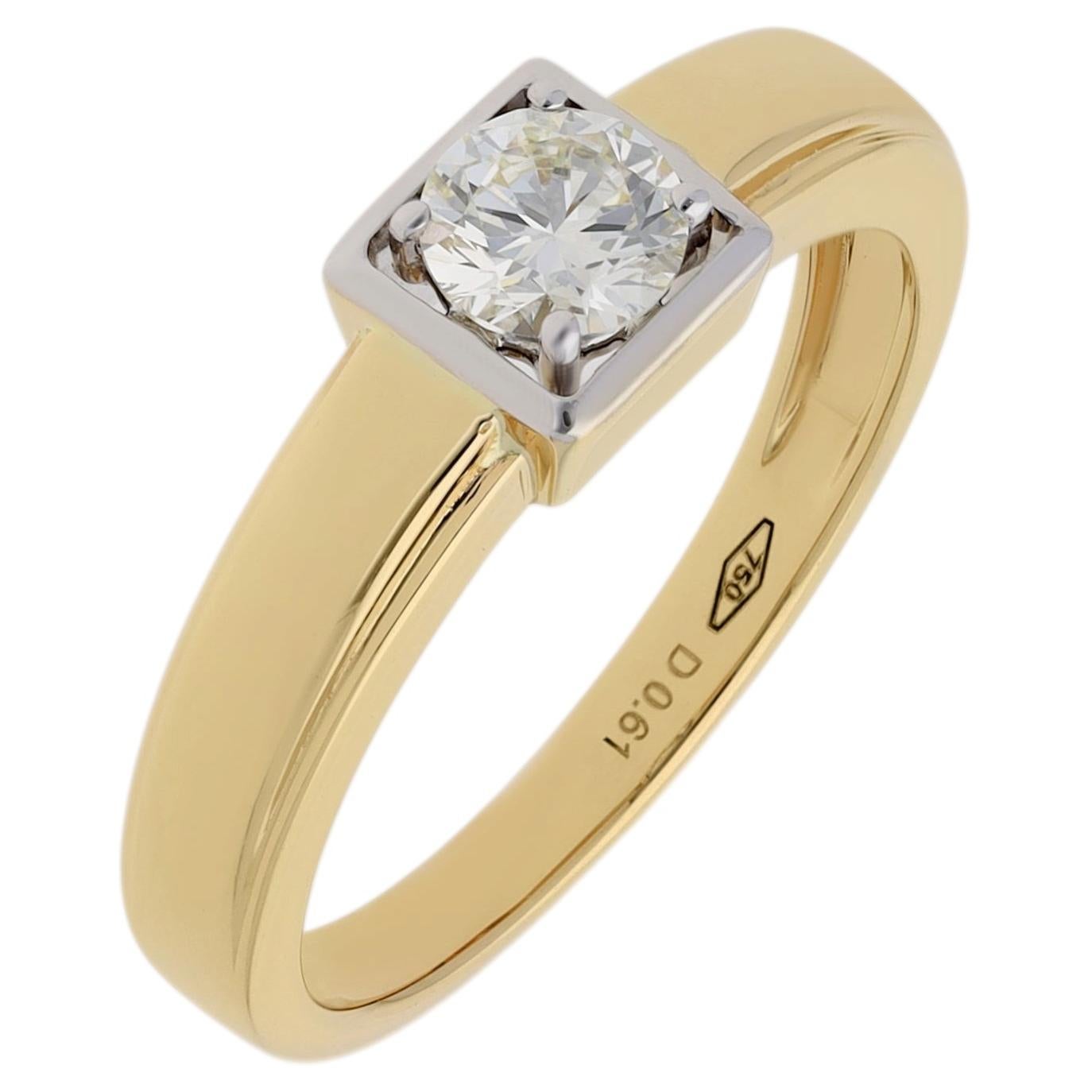 Diamond Ring In 18 kt Gold For Sale