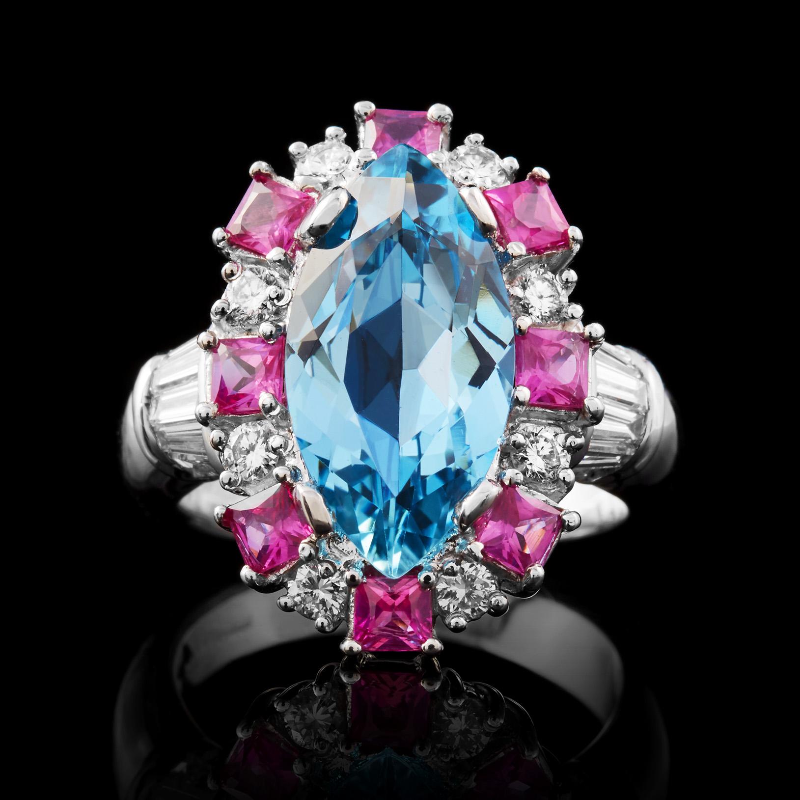 ruby and aquamarine ring