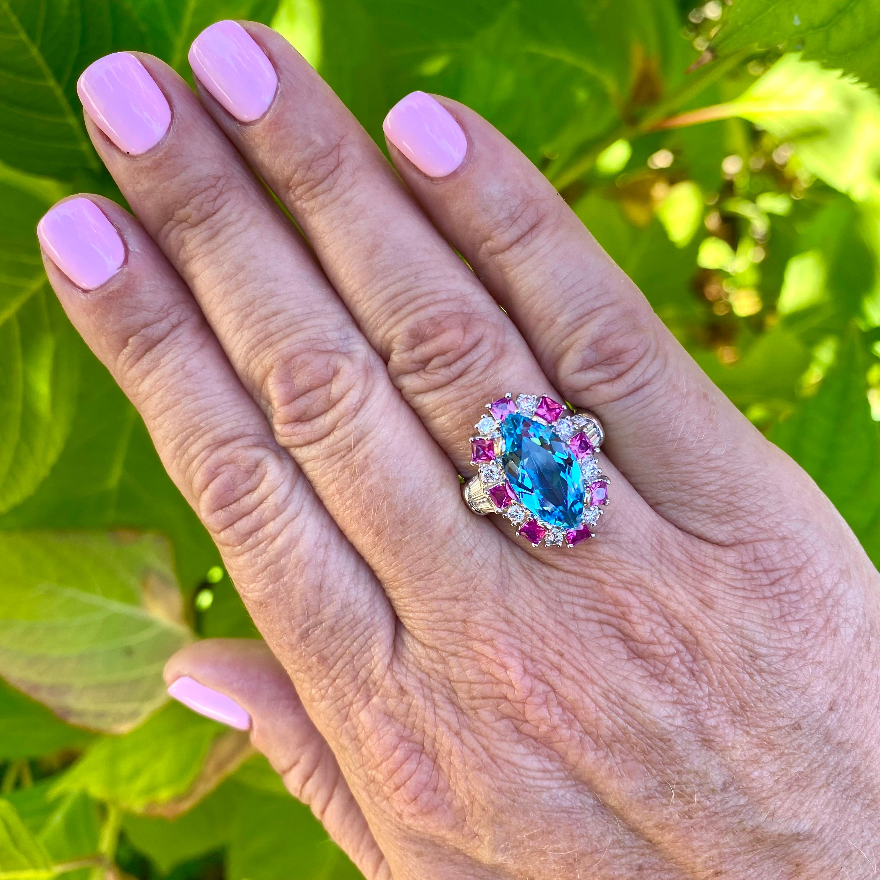 aquamarine and ruby ring