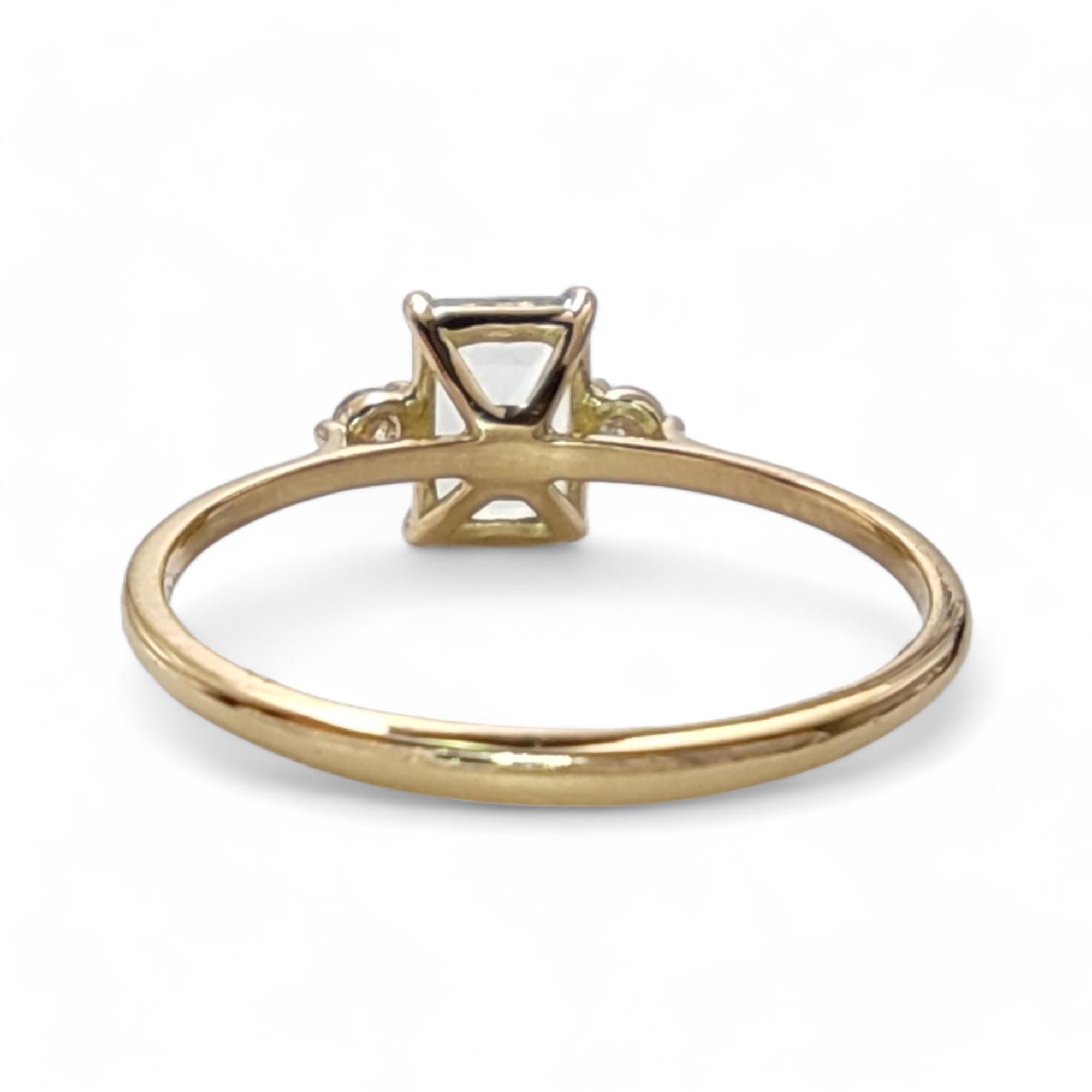 Aquamarine Diamond Three-Stone Ring Women Gift Engagement For Sale 4