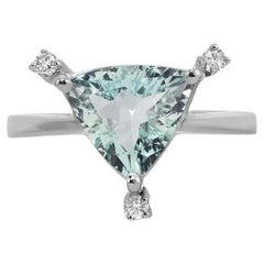 Aquamarin Diamant Triage Kleid-Ring