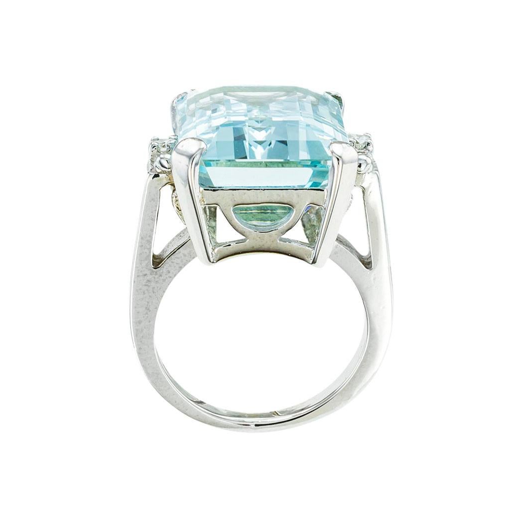 aqua and diamond ring