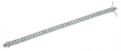 Bracelet aigue-marine, diamants, or blanc 18 carats