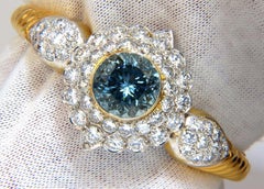Aquamarine Diamonds Bangle Bracelet 18 Karat 15.50Carat Natural Italian Cluster*