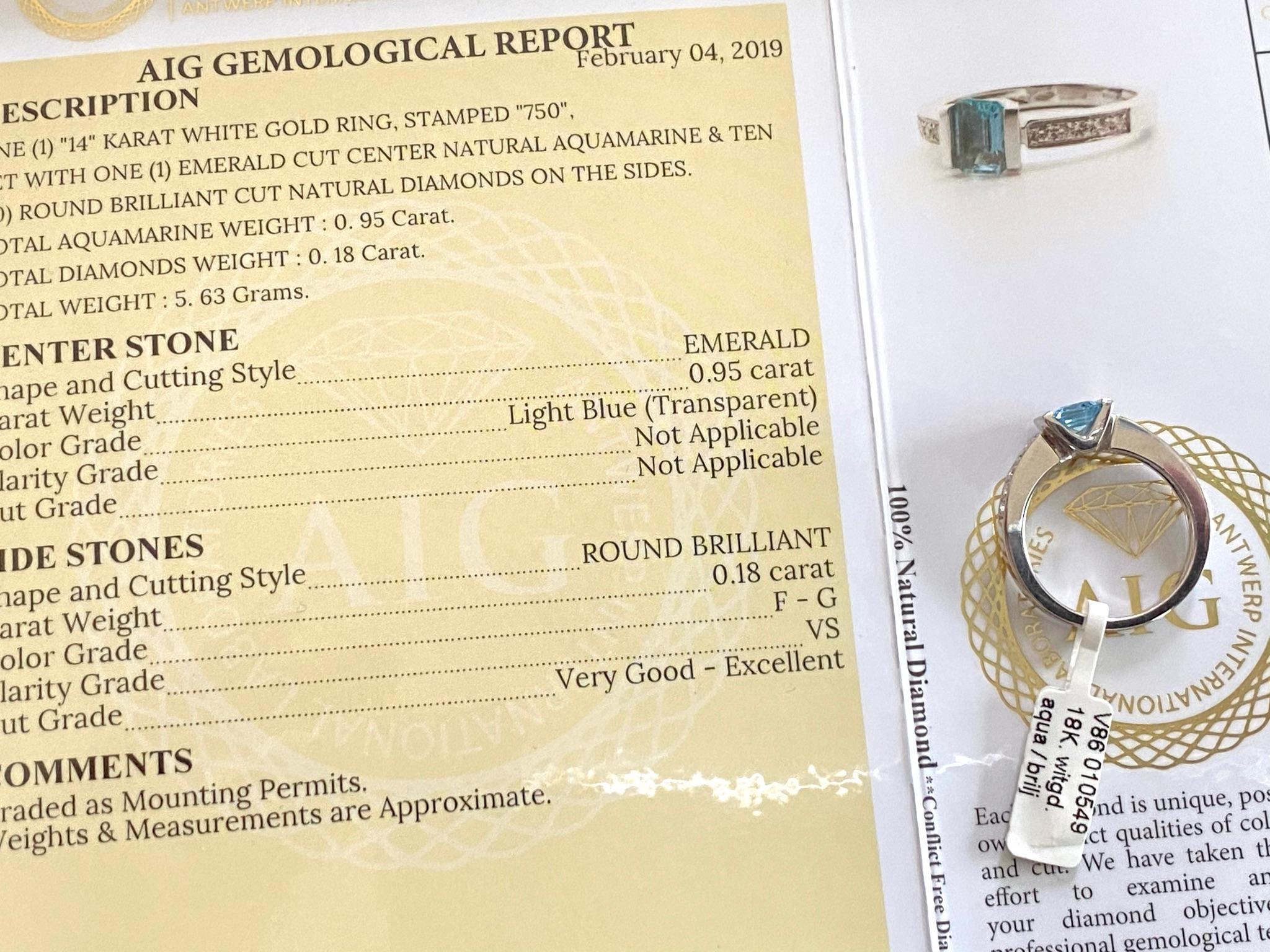 Ring aus Weißgold mit Aquamarin und Diamanten, Alberti Gioielli, Valenza – Italien 4