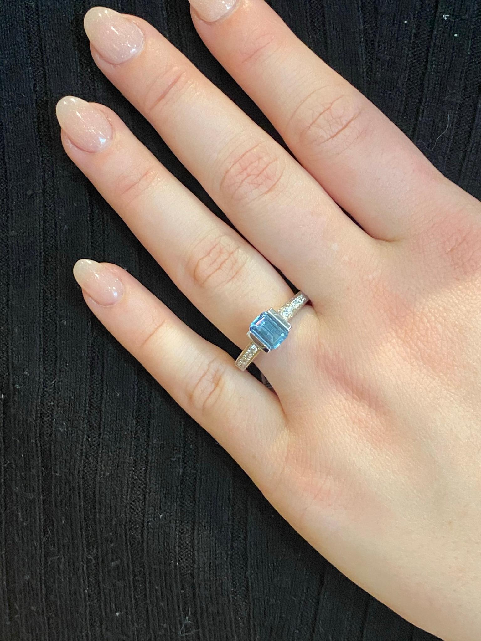 Ring aus Weißgold mit Aquamarin und Diamanten, Alberti Gioielli, Valenza – Italien 3