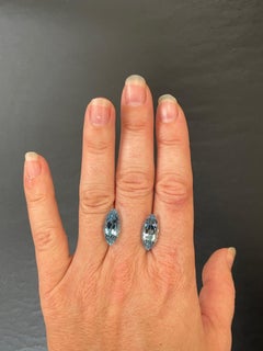 Pair of 9.32ct Marquise Aquamarine Loose Gemstones, Design Your Dream Earrings