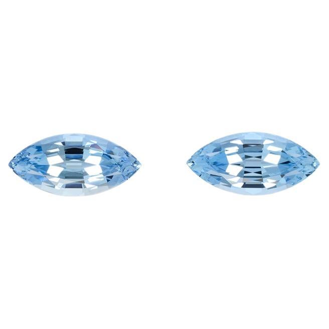 Orecchino Acquamarina Pietre Gemme Marquise Sciolte Loupe Clean - I. Hill
