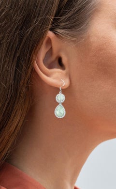 Aquamarin-Ohrringe 11.7 Karat Sterling Silber