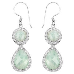 Aquamarin-Ohrringe 11.7 Karat Sterling Silber