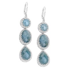 Aquamarin-Ohrringe 23.9 Karat Sterling Silber