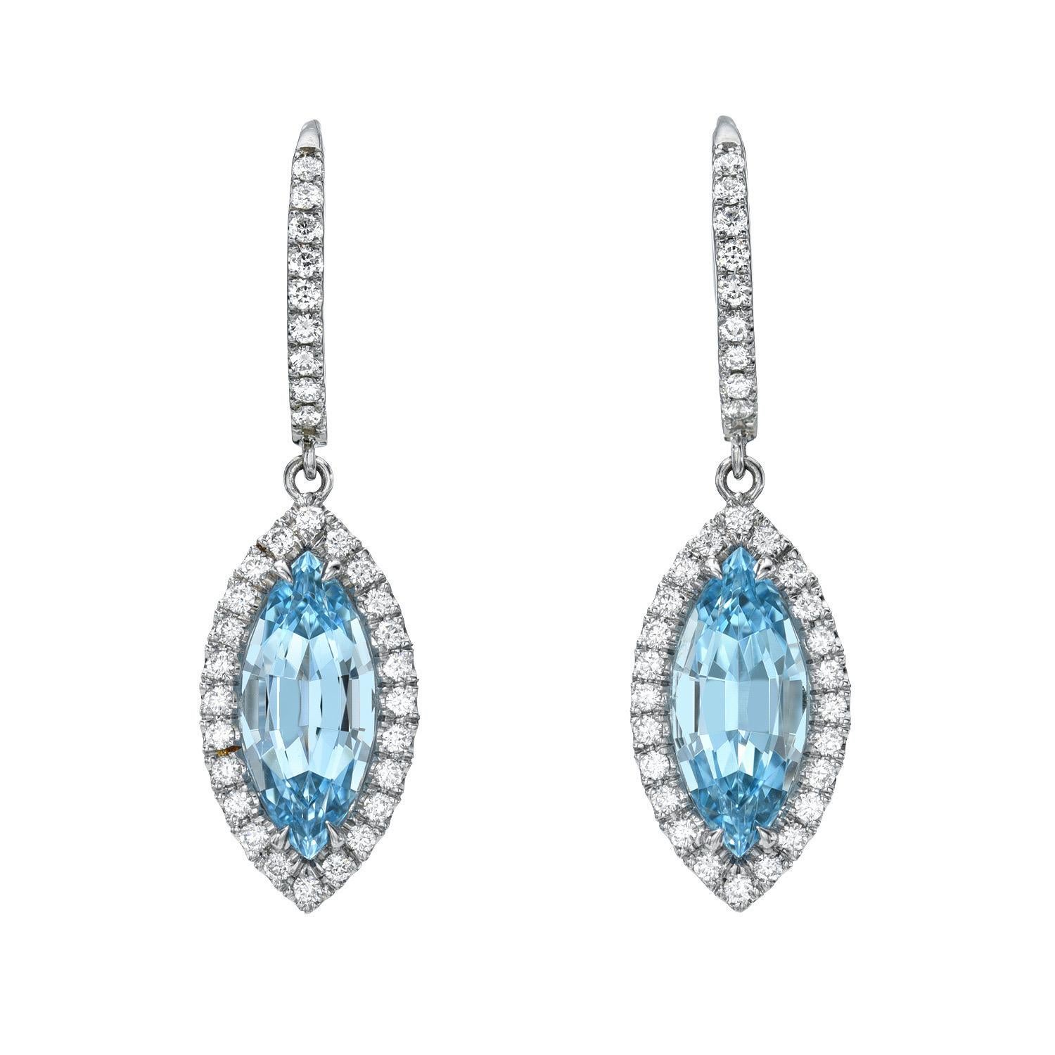 Romantic 18K White Gold Aquamarine & Diamond Lever Back Earrings – Timeless Elegance  Tamir by Merkaba Beverly Hills

Celebrate your enduring love and timeless elegance with our stunning 18K white gold aquamarine & diamond lever back earrings,