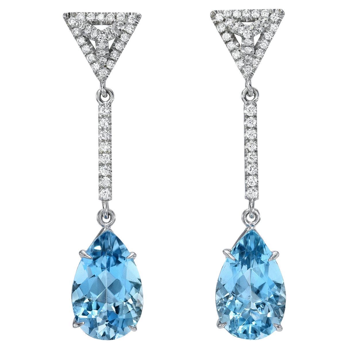 pear shaped aquamarine earrings