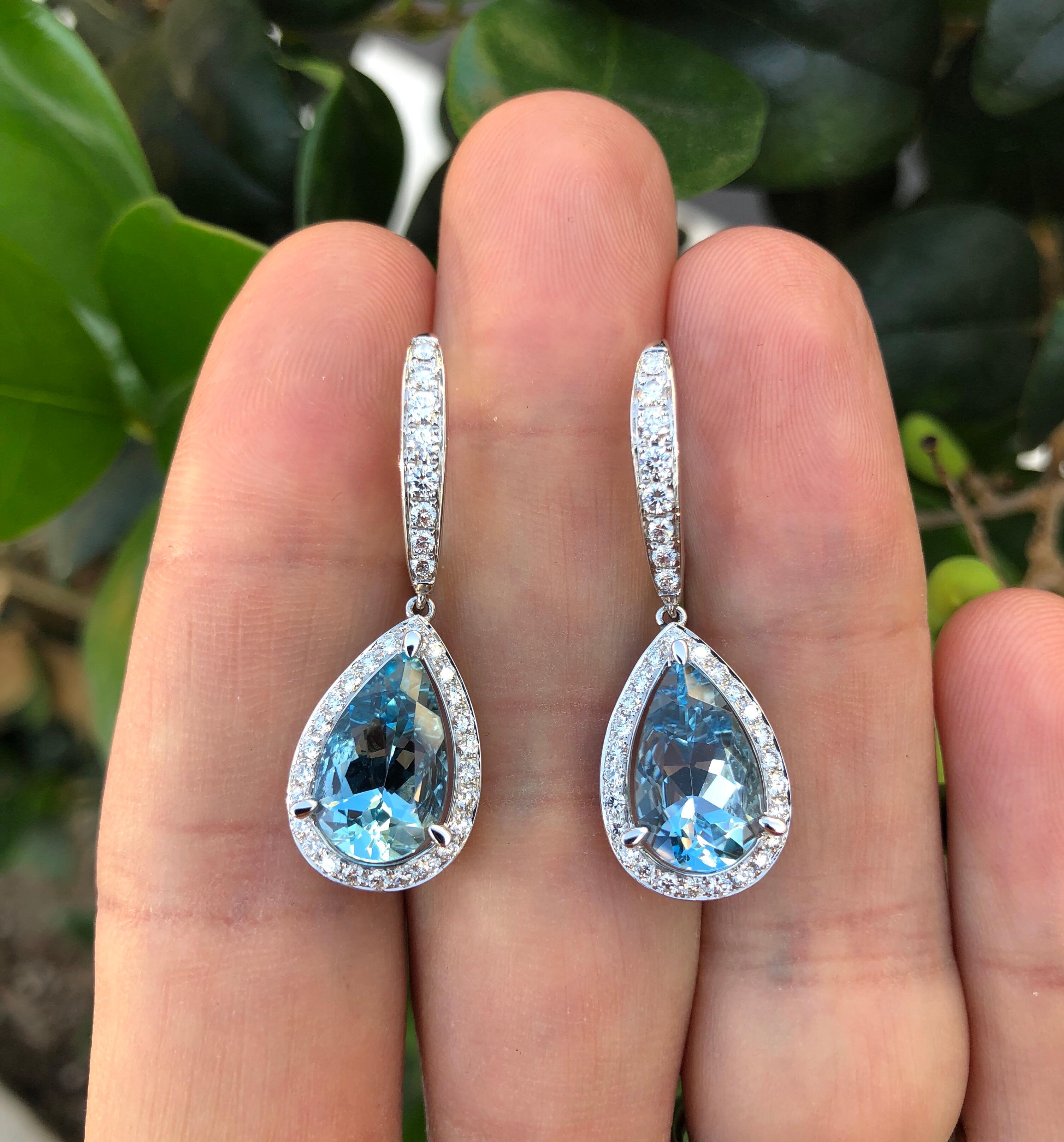 pear cut aquamarine earrings