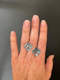 17.68 Carat Loupe Clean Madagascar Aquamarine Kite Cut Pair Loose Gemstones