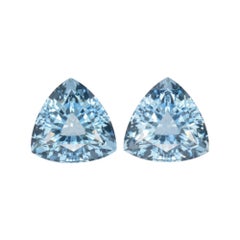 Aquamarine Stud Earrings 8.59 Carat Total Trillions - RESERVED