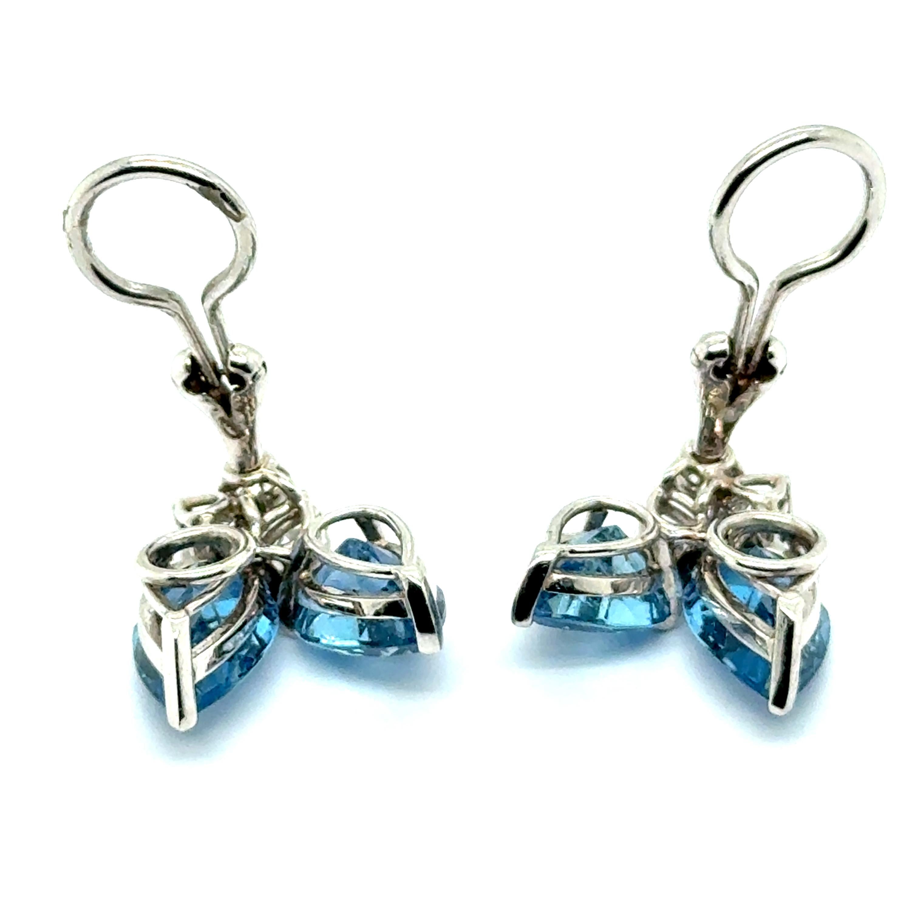 Aquamarine Earrings in 18 Karat White Gold by Peclàrd 6