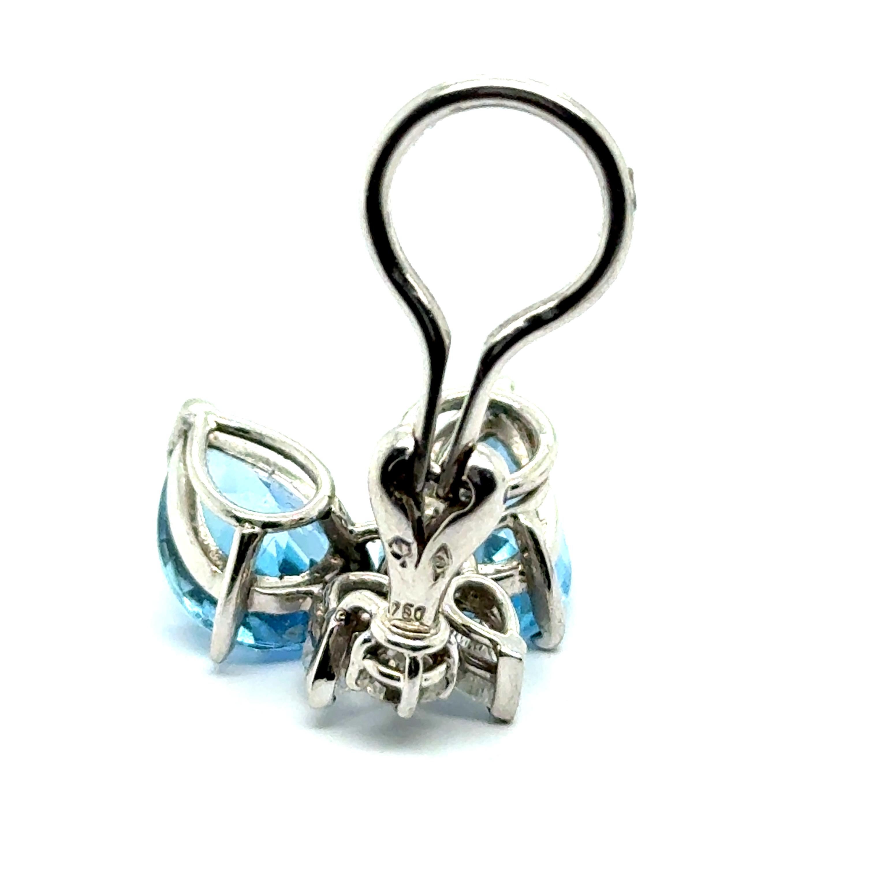 Aquamarine Earrings in 18 Karat White Gold by Peclàrd 2