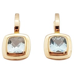 Aquamarine Earrings Set in 18 Karat Rose Gold Settings