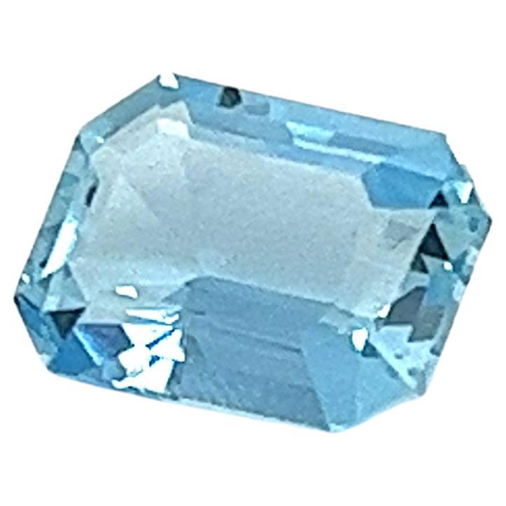Aquamarine Emerald Cut 2.46 Cts Bridal Ring For Sale